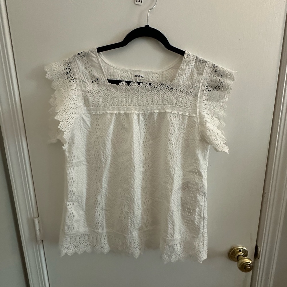 White Eyelet/Lace Top